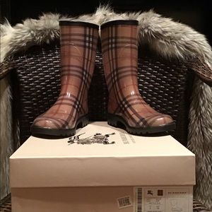 Burberry rain boots